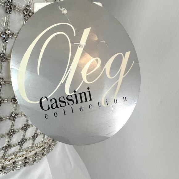 Oleg Cassini Collection Strapless Satin Princess Wedding Dress Size 8 - Picture 9 of 16